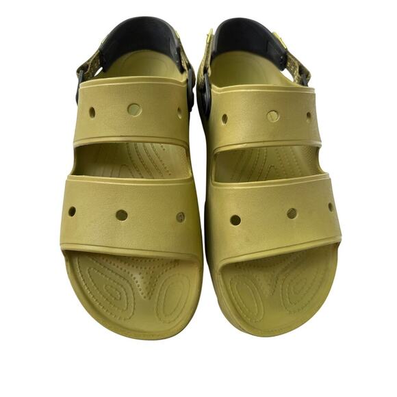 Iconic Crocs Comfort Olive Green Strap All Terrain Sandals With Back Strap Sz 15 - Picture 1 of 16
